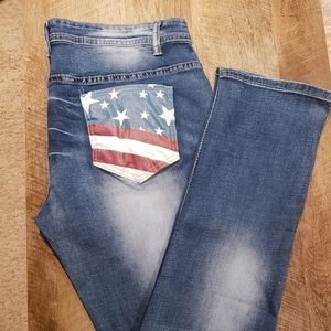 Patriotic straight leg jeans NWT